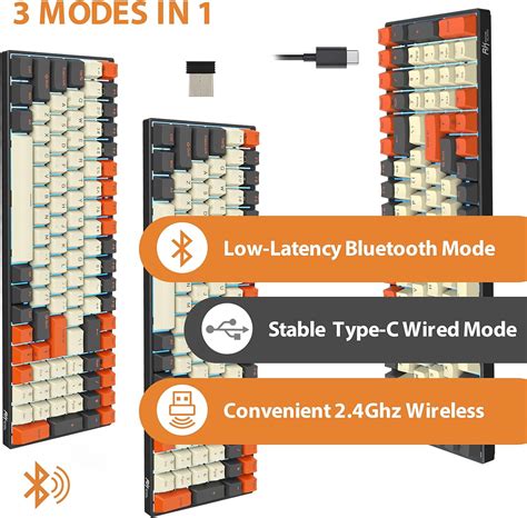 Buy RK ROYAL KLUDGE RK100 Wireless Mechanical Keyboard, Bluetooth5.1/2 ...