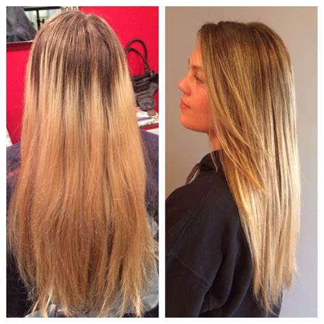 Before and after. A cost effective way to blend in old blond to grown ...