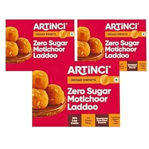 Artinci Sugar Free Motichoor Laddoo, Low Carb Diabetic-Friendly Sweets ...