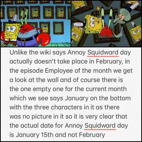 Why Annoy Squidward day isn’t actually on February 15th : r/spongebob
