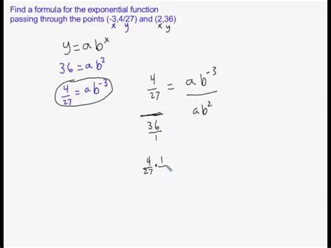 Image result for Find Exponential Function Given 2 Points