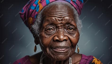 Premium Photo | Portrait of a senior old black african american woman ...