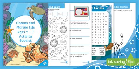Oceans and Marine Life Themed Activity Booklet (Ages 5 - 7)