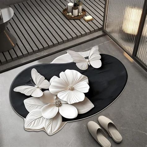3D Luxury Floral Butterfly Rug | Non Slip Decorative Floor Mat – Shoppymize