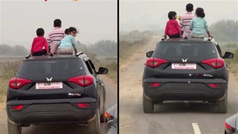3 Children Standing Out of Mahindra XUV300’s Sunroof is Plain STUPID ...