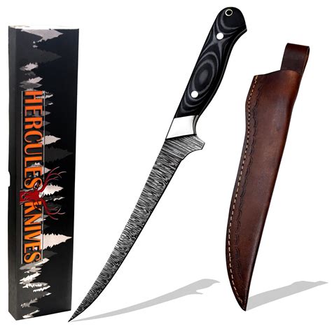 Hercules Knives Custom Hand Forged Damascus Steel Fillet Knife ...