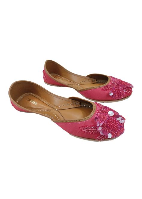 Get Red Moti Work Leather Jutti at ₹ 1988 | LBB Shop