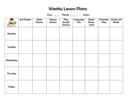 Blank Preschool Lesson Plan Template - Ccalcalanorte.com