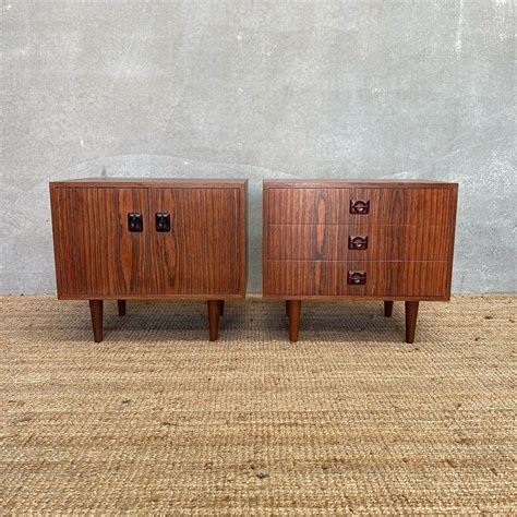 Small Danish Drawer and Cupboard Duo in Rosewood | Tallboy