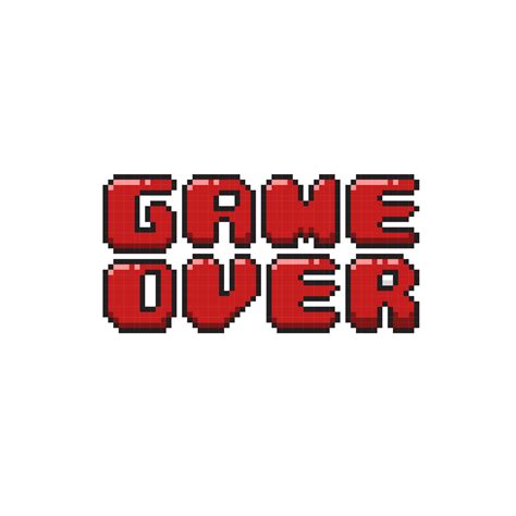 game over red text in pixel art style 22149138 Vector Art at Vecteezy