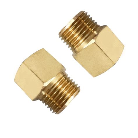 Buy Pysrych 2pcs 3/8" NPT Male to 3/8" BSPP Female Adapter Brass Pipe ...