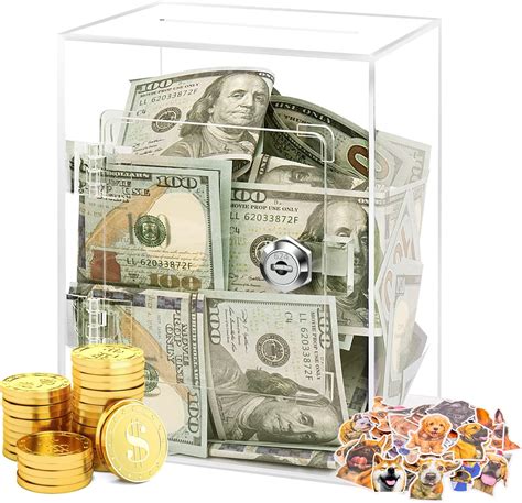 Amazon.com: Toyvian Clear Piggy Bank, Acrylic Piggy Bank for Adults ...