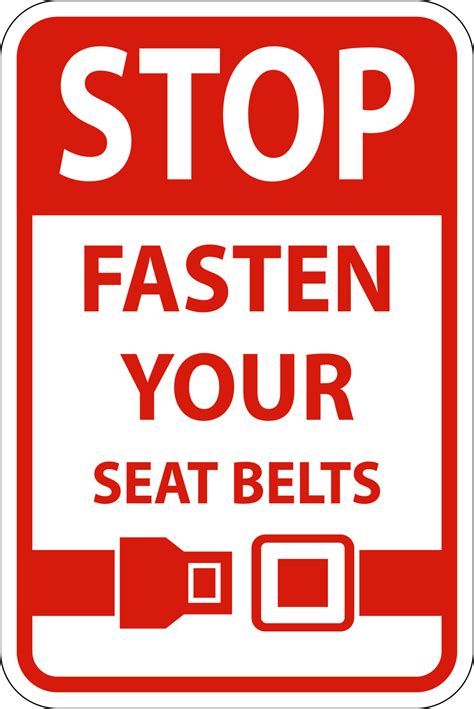 Stop Fasten Your Seat Belts Sign On White Background 6644975 Vector Art ...