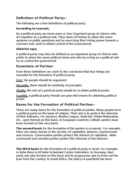 Functions of political parties in political science - Definition of ...