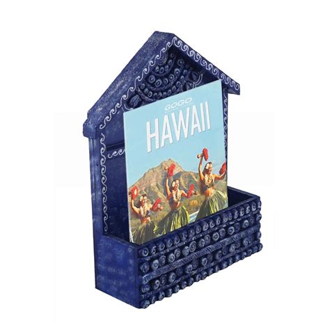 999Store Hand Painted Dark Blue Hut Wooden Wall Hanging Magazine Stand ...