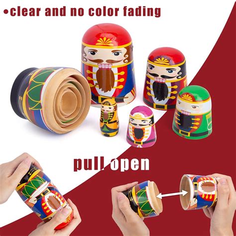 Buy AMOR PRESENT Nutcracker Nesting Dolls, 5PCS Nutcracker Matryoshka ...