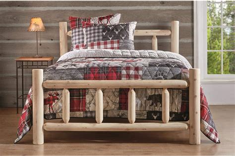 Buy CASTLECREEK Cedar Log Queen Bed with Headboard and Footboard ...