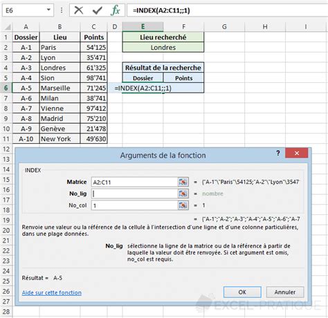 Image result for Index Formule Excel