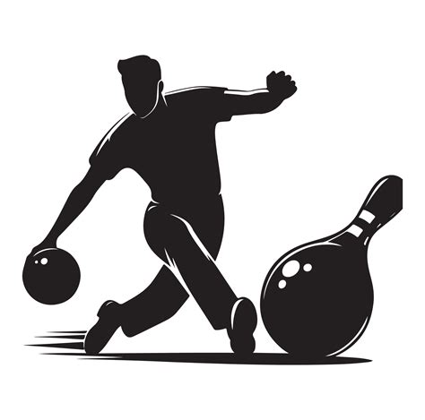 Bowling Player Silhouette A Male Bowler black Clipart 46035511 Vector ...