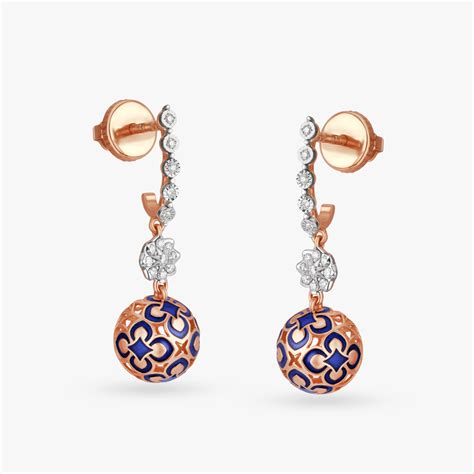 Bold in Blue Diamond Hoop Earrings