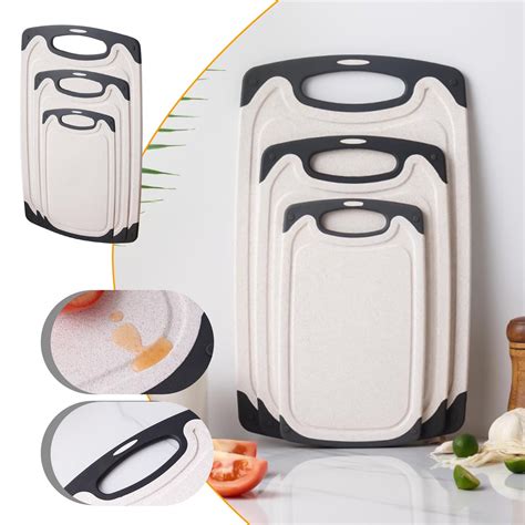 Usmixi Cutting Board for Kitchen, BPA Free Food Safe Wheat straw PP material, Chopping Boards ...