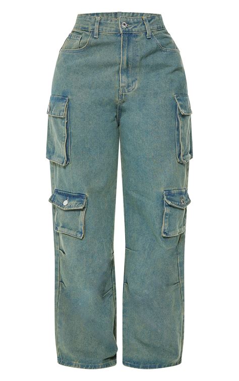 Shape Vintage Wash Denim Pocket Detail Cargo Jeans | Shape | PLT