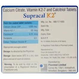 Buy Supracal K2 Tablet | 19 Minutes Delivery | Apollo Pharmacy