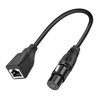 MERISHOPP® XLR 5 Pin Female to RJ45 Female Adapter Cable 30cm/1ft ...