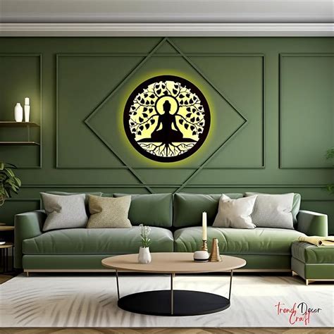 trendDecor Craft - IN Lord Buddha Wall Light LED Light Wall Decor for ...