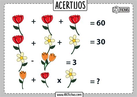 Acertijos Matemáticos Fáciles Para Niños | PARA IMPRIMIR