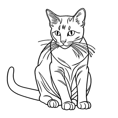 Coloring Page Cat Realistic