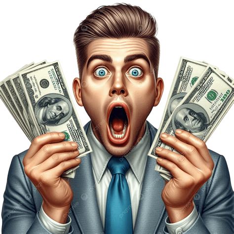 Excited Man Holding Dollar Bills, Excited Man, Man Holding Dollar Bills ...