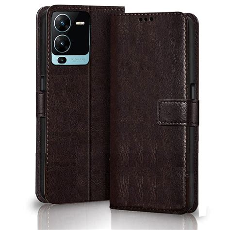 Nkarta Genuine Leather Finish Flip Cover Back Case for Vivo V25 Pro 5G ...