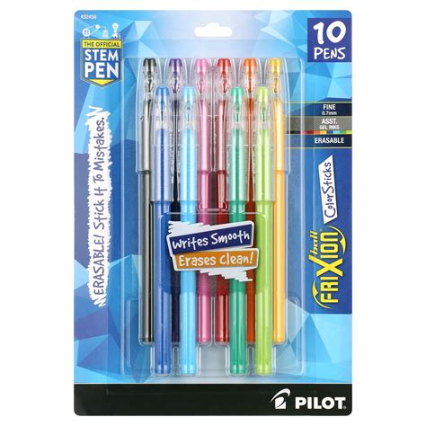 Pilot FriXion ColorSticks Erasable Gel Ink Pens, Fine Point, Assorted ...