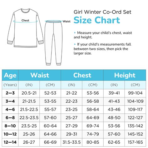 Girls Size Chart - Plan B Best Kids Innerwear