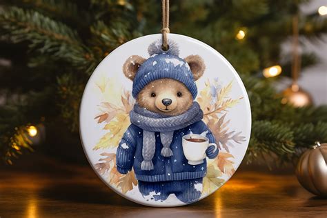 Teddy Bear Blue Ornament Graphic by R.Ray Design · Creative Fabrica