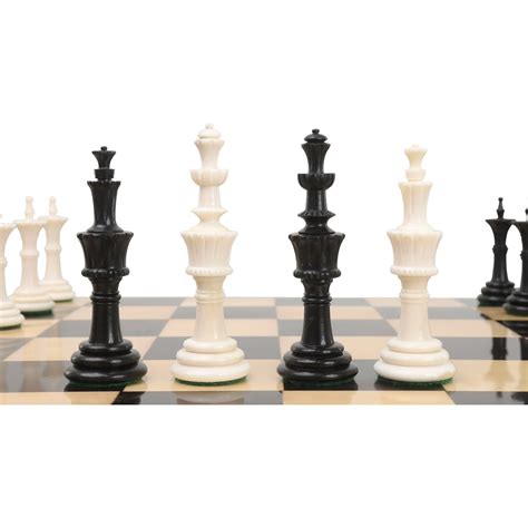 4.6" Turkish Tower Pre-Staunton Chess Set - Chess Pieces Only - Black