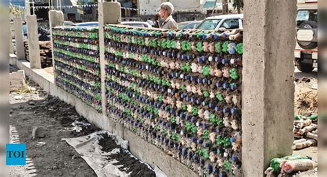 Seva Sadan: Plastic Bottles Push Concrete To The Wall At Govt Building ...