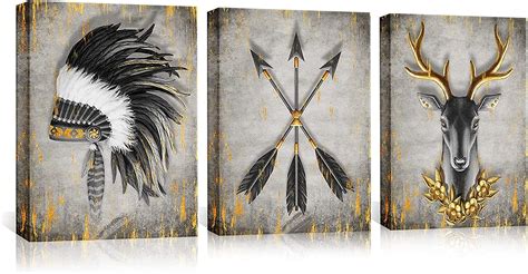 Buy Kalormore Black White and Golden Indian Pictures Native American ...