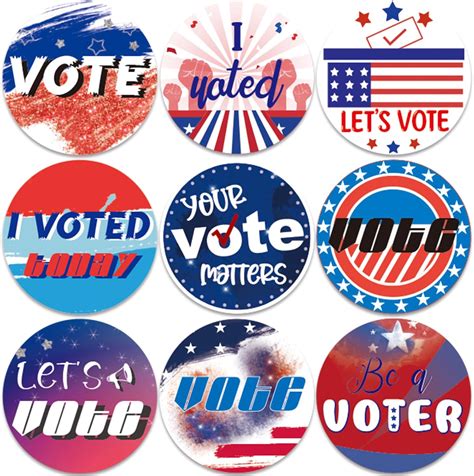 Amazon.com: LizFire 500Pcs Vote Stickers Roll White Red Blue Stickers ...