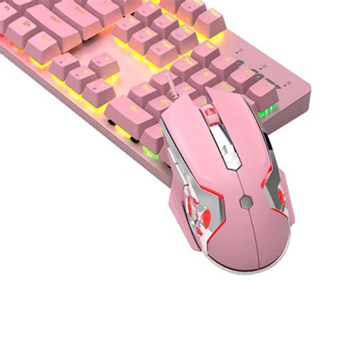 USB Mechanical Keyboard Blue/Red Switch Anti-Ghosting Mouse Set Red Sw ...