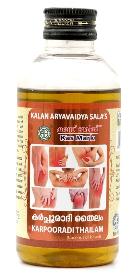 Buy Kas Mark Kalan Aryavaidya Sala Karpooradi Thailam 200ml Body ...