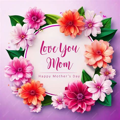 Premium PSD | Happy mothers day greetings card with beautiful floral ...
