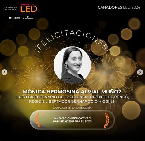 Directora del Liceo Bicentenario Oriente gana premio LED 2024 - El Renguino