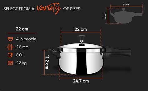 Buy Stahl Triply Stainless Steel Pressure Cooker 5 Litre Outer Lid ...