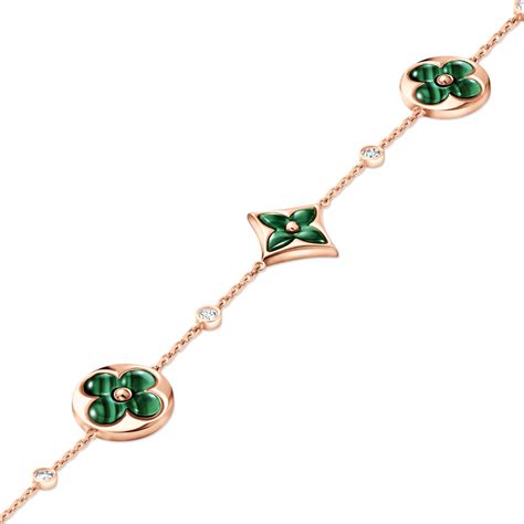 Color Blossom Bb Multi-Motif Bracelet, Pink Gold, Malachite And ...