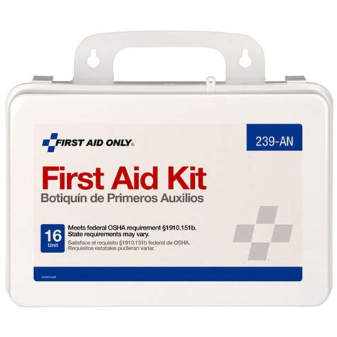First Aid Only Unitized First Aid Kit with Gasket, ANSI, 16-unit, 94 ...