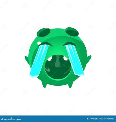Crying Out Loud Round Character Emoji Stock Vector - Illustration of ...