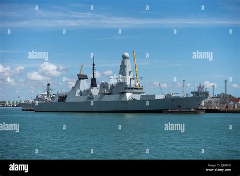 HMS Defender a Type 45 destroyer of the British Royal navy docked in ...
