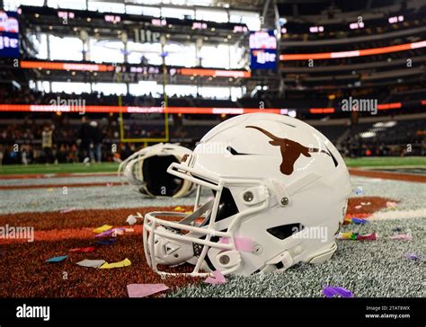 Arlington, Texas, USA. 2nd Dec, 2023. Texas Longhorns football helmet ...